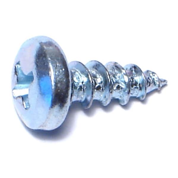 Midwest Fastener Sheet Metal Screw, #10 x 1/2 in, Zinc Plated Steel Pan Head Phillips Drive, 100 PK 03247 - main